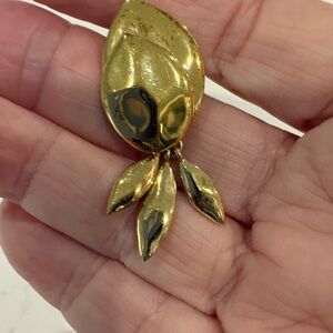 Gold Leaf Drop Earrings